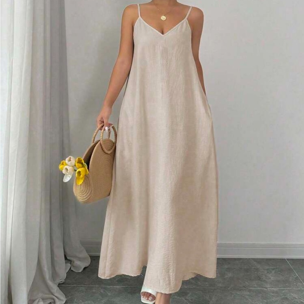 Elegant Cream Maxi Dress
